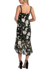 Sam Edelman Women's Floral Embroidered High-Low Dress - White/lode