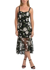 Sam Edelman Women's Floral Embroidered High-Low Dress - White/lode