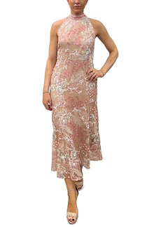 Sam Edelman Women's Floral Lace Sequin Sleeveless Dress - Blush Mult