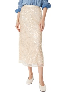 Sam Edelman Women's Gracie Embellished Satin Midi Skirt - Crystal