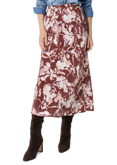 Sam Edelman Women's Gracie Printed Satin Midi Skirt - Bitter Chocolate