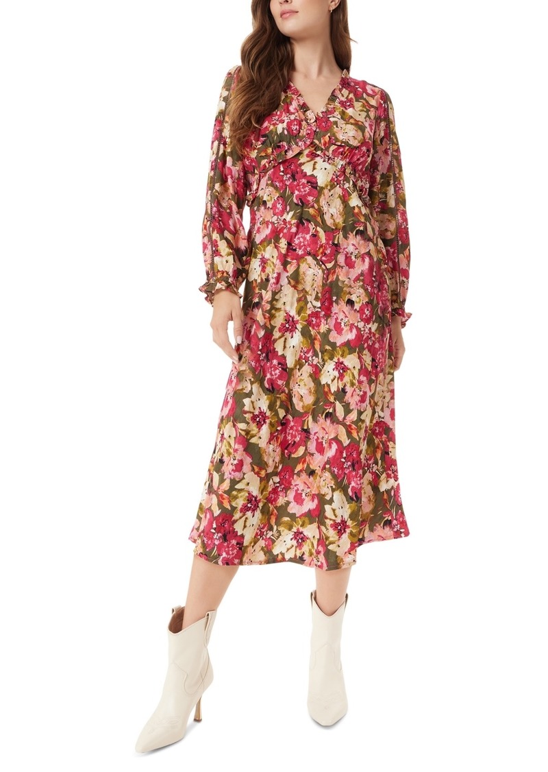 Sam Edelman Women's Illora Floral-Print Ruffled Midi Dress - Cypress-winter Wonderbloom