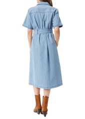 Sam Edelman Women's Jaslynn Chambray Safari Midi Dress - Aegean Blue Wash