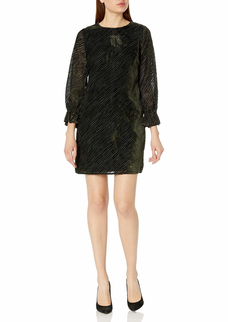 Sam Edelman Women's Long Sleeve Velvet Shift Dress