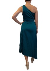 Sam Edelman Women's One-Shoulder Pleated Midi Dress - Emerald