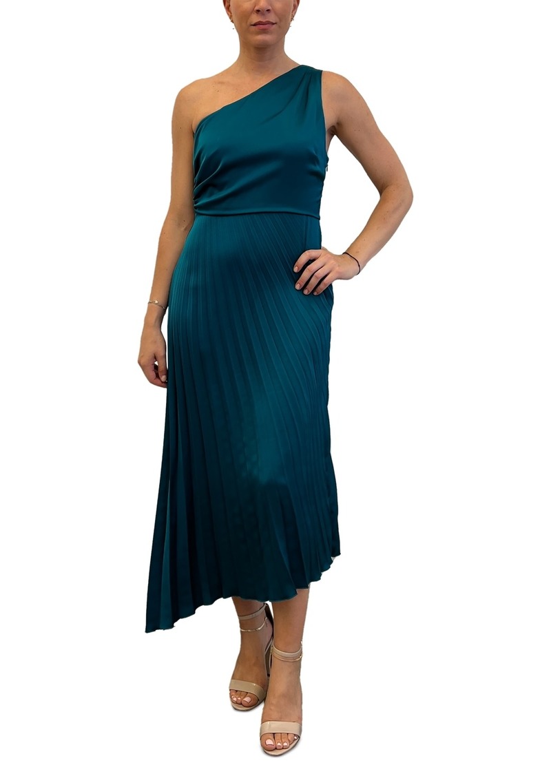 Sam Edelman Women's One-Shoulder Pleated Midi Dress - Emerald