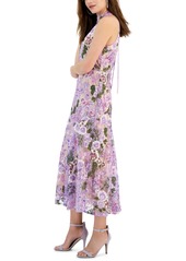 Sam Edelman Women's Sequined High-Neck Halter Tie-Back Dress - Lavender Multi