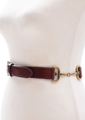 Sam Edelman Women's Skinny Horse Bit Linked Leather Belt - Maple Bourban