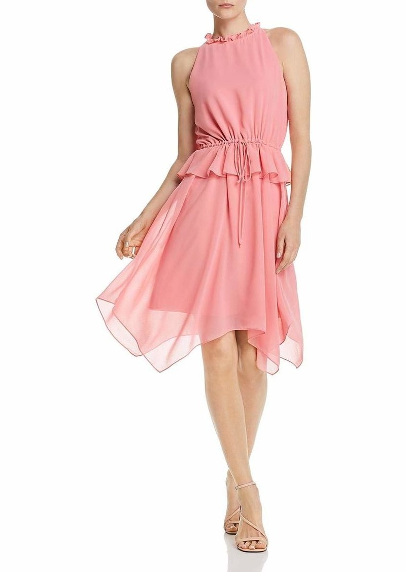 Sam Edelman Women's Sleeveless Solid Halter Hankerchief Dress