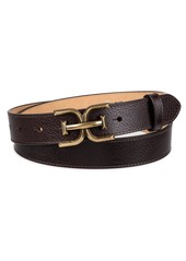 Sam Edelman Women's Slim Double-e Plaque Buckle Belt - Black