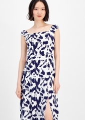 Sam Edelman Women's Square-Neck Sleeveless Midi Dress - Navy/ivory