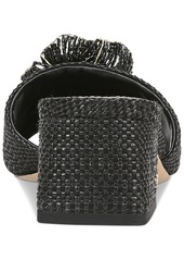 Sam Edelman Women's Winsley Floral Block-Heel Sandals - Black Raffia