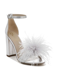 Sam Edelman Yaro Feather Sandal in Soft Silver at Nordstrom Rack