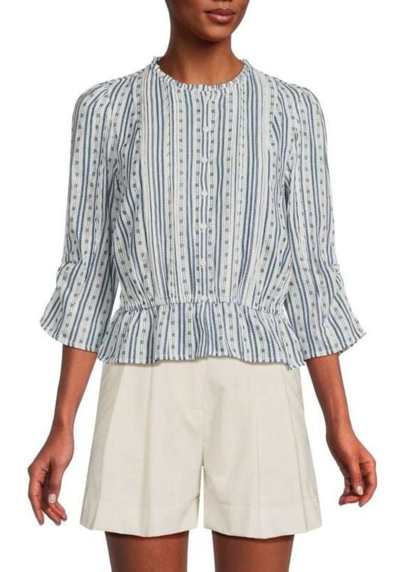 Sam Edelman Scarlette Striped Peplum Top