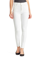 Sam Edelman The Stiletto High Waist Button Fly Raw Hem Ankle Skinny Jeans in Ornella at Nordstrom