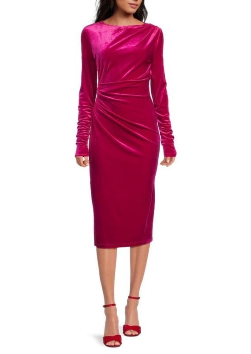 Sam Edelman Velvet Ruched Midi Dress