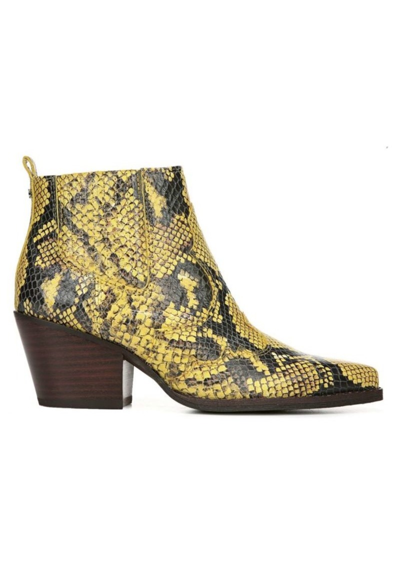 Winona Snake Print Leather Ankle Boots