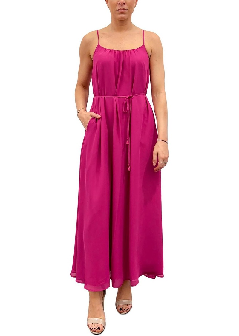 Sam Edelman Womens Belted Chiffon Maxi Dress