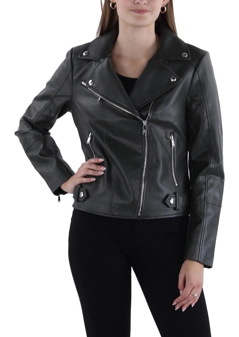 Sam Edelman Womens Faux Leather Short Motorcycle Jacket