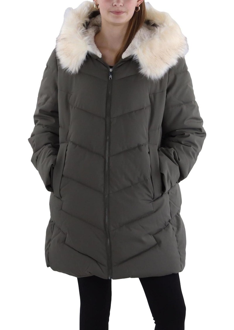 Sam Edelman Womens Quilted Hooded Parka Coat