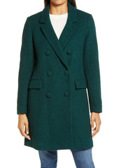 Sam Edelman Double Breasted Boucle Coat in Jade/Green at Nordstrom