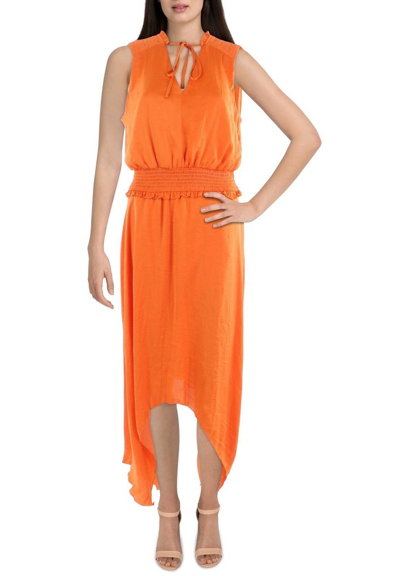 Sam Edelman Womens Smocked Hi-Low Midi Dress