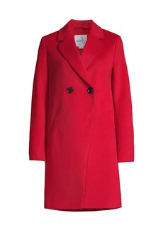 Sam Edelman Wool Blend Double-Breasted Cutaway Coat