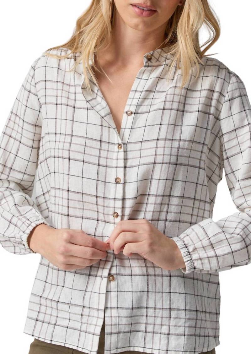 Sanctuary As You Are Button Front Blouse In Graphic Windowpane