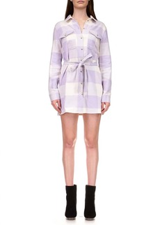 Sanctuary Brushed Plaid Shirt Dress In Wisteria Check