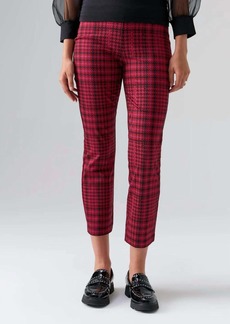 Sanctuary Carnaby Kick Crop Pant In Pink Plaid