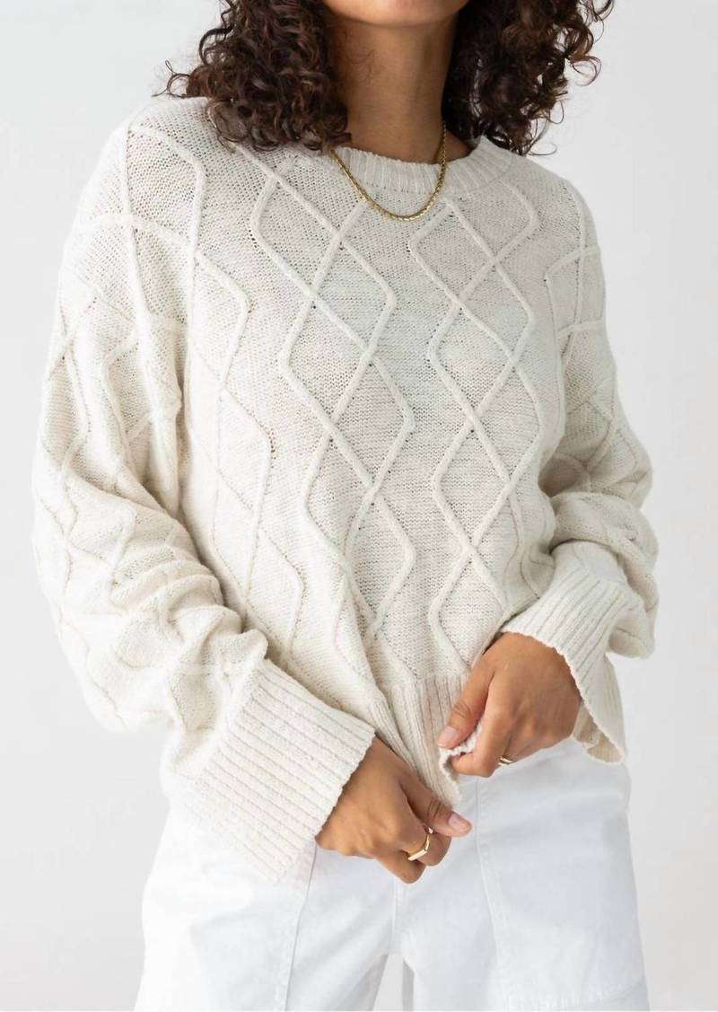 Sanctuary Coastal Cable Sweater In Chalk