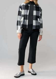 Sanctuary Cropped Boy Shirt Zip Up Jacket In Checkmate