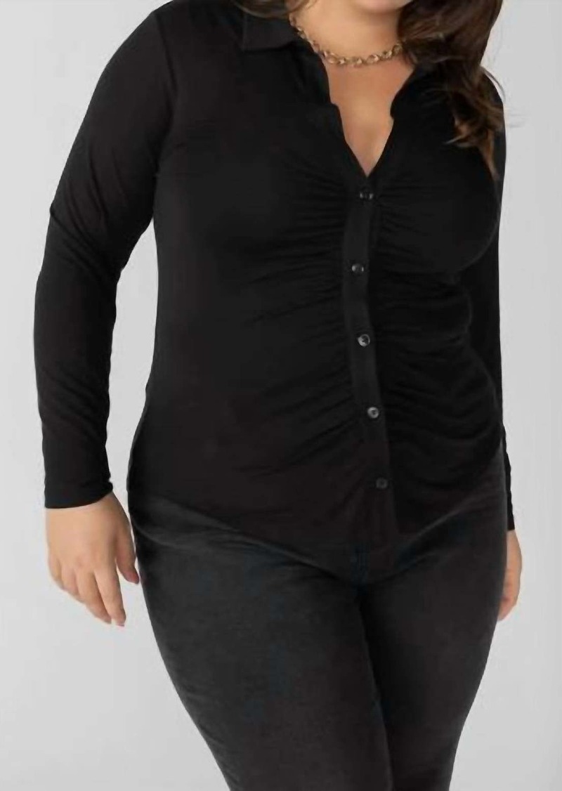 Sanctuary Dream Girl Button Up Blouse In Black