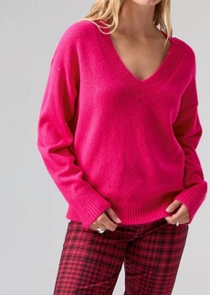 Sanctuary Easy Breezy V- Neck Sweater In Pink