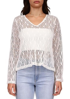 Sanctuary In The Moment Womens Crochet V Neck Pullover Top