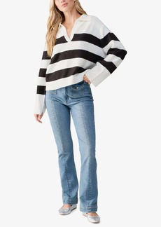 Sanctuary Johnny Collared Sweater In Black/white Stripe