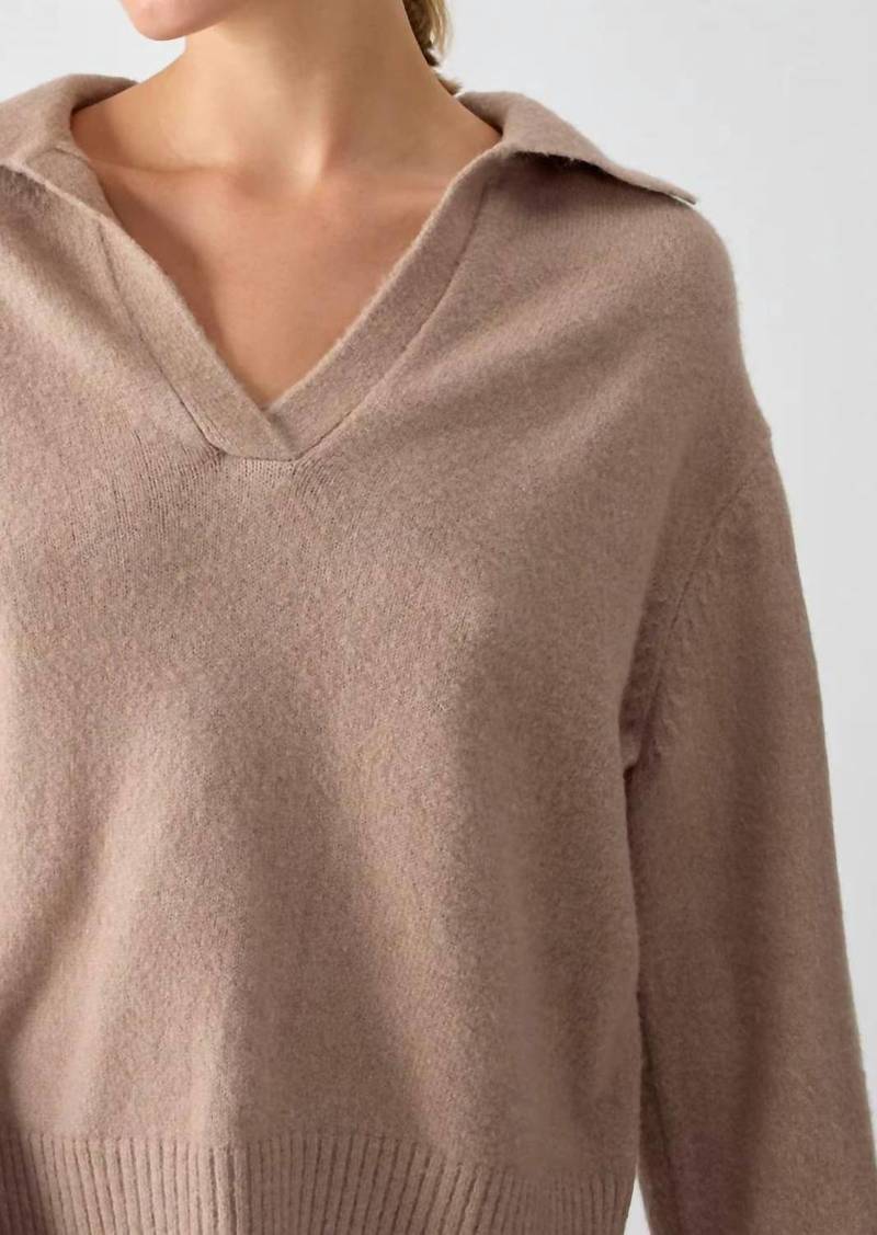 Sanctuary Johnny Collared Sweater In Mocha