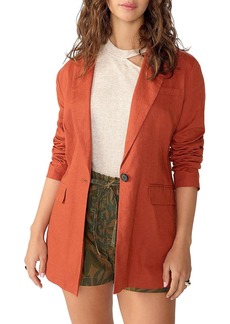 Sanctuary Kora Womens Linen Button-Front One-Button Blazer
