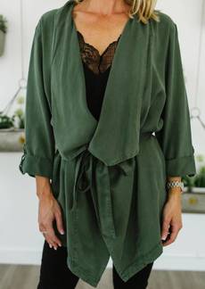 Sanctuary On The Go Belted Jacket In Olive