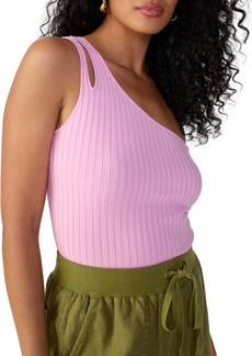 Sanctuary One Shoulder Rib Tank In Pink No. 3