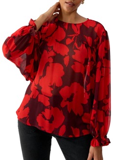 Sanctuary Ruffle Moment Blouse In Brushed Floral