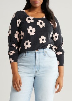 Sanctuary All Day Long Floral Cotton Blend Sweater