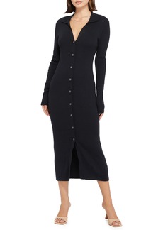 Sanctuary All the Ways Ribbed Cotton Blend Long Cardigan in Black at Nordstrom