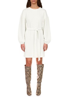 Sanctuary Apres Ski Long Sleeve Cable Knit Minidress in Buttercream at Nordstrom