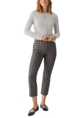 Sanctuary Carnaby Cotton Plaid Kick Crop Pants - Shadow Navy Plaid