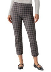 Sanctuary Carnaby Cotton Plaid Kick Crop Pants - Shadow Navy Plaid