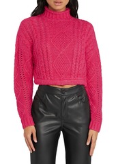Sanctuary Cozy Up Cropped Cable Knit Sweater