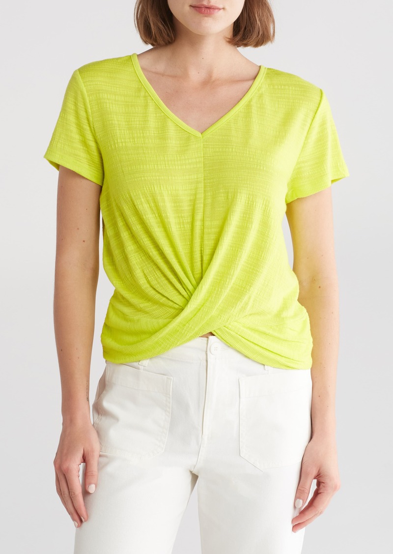 Sanctuary Front Twist T-Shirt in Chartreuse at Nordstrom Rack