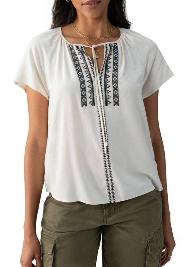 Sanctuary Golden Dream Embroidered Peasant Top