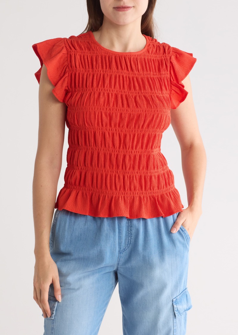 Sanctuary Keep It Smocked Top in Tart Red at Nordstrom Rack